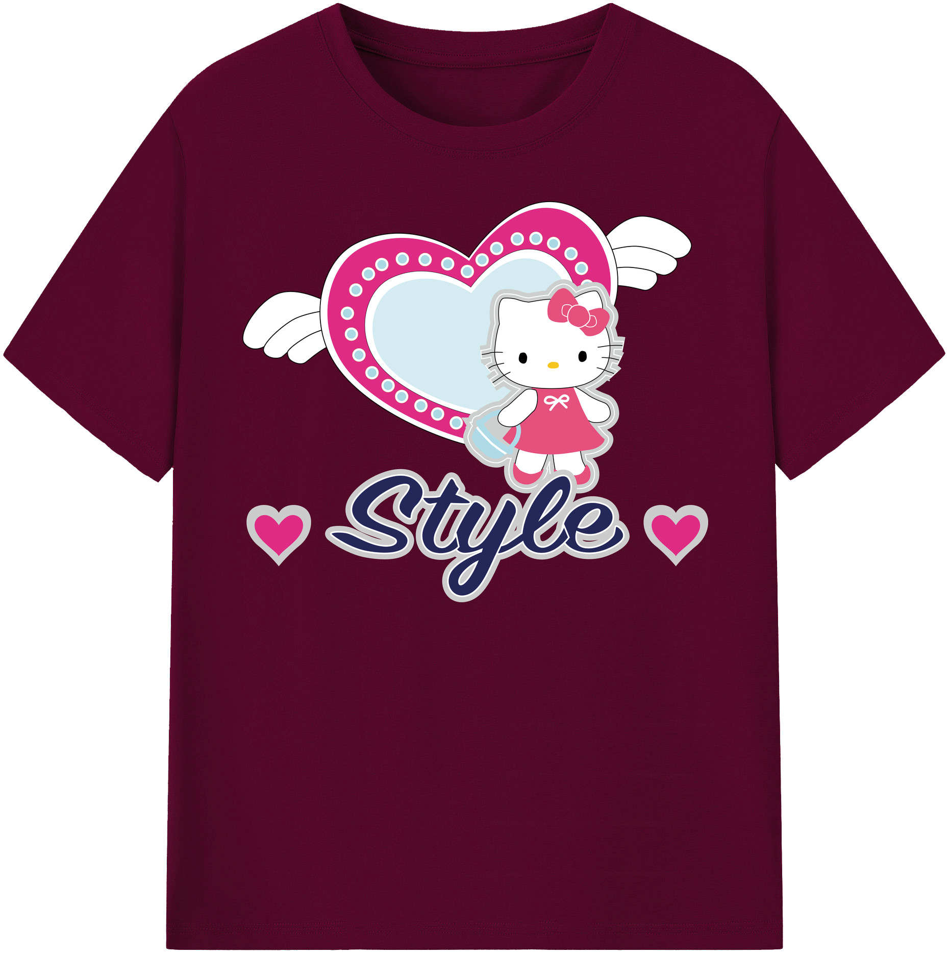 （画像用） Hello Kitty ハローキティ レディースカジュアルプリントTシャツ（綿100％）